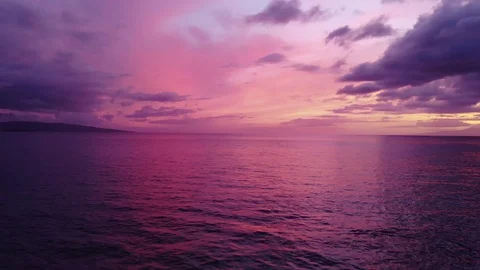 Purple Sunset over ocean in Maui Stock Footage