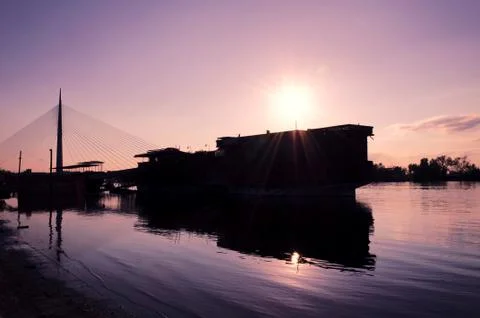 Purple sunset Stock Photos