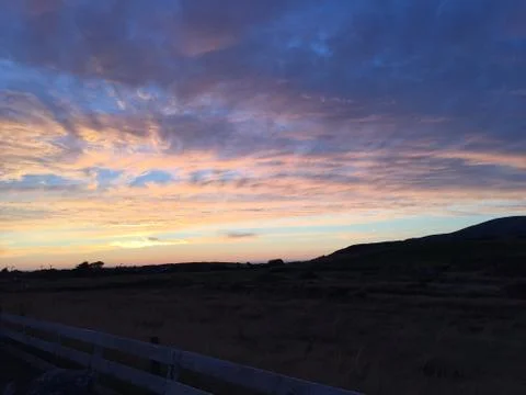 Purple sunset Stock Photos
