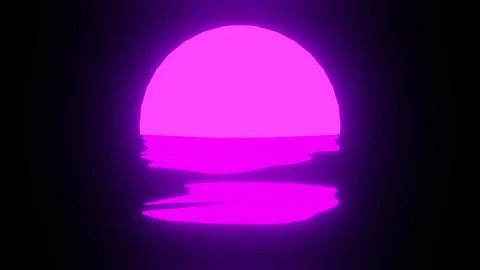 Purple Sunset reflection in water or the ocean on black background. Stock Illustration