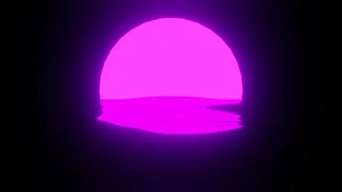 Purple Sunset reflection in water or the ocean on black background. Stock Illustration