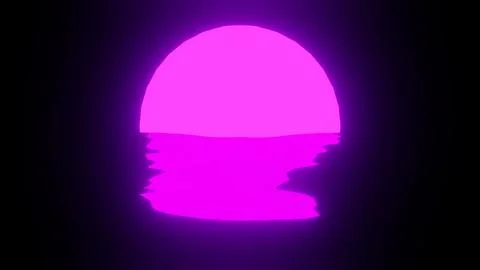 Purple Sunset reflection in water or the ocean on black background. Stock Illustration