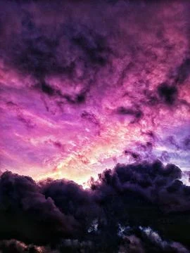 Purple sunset storm clouds Photos