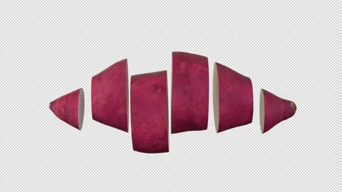 Purple Sweet Potato Chopped into Multiple Pieces on Alpha Channel 스톡 동영상 339369491