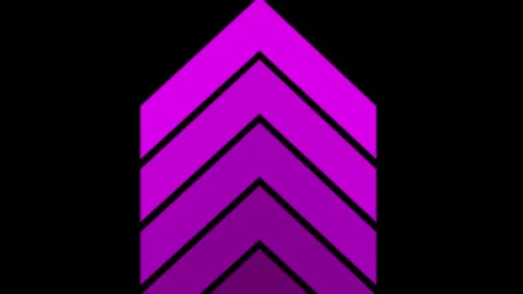 Purple swipe up pointing solid arrow icon. Up direction animated arrow on b.. Video stock 293555163