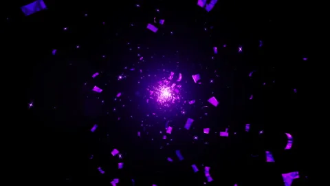 Purple swirl confetti particle loop animation Video stock 240792392