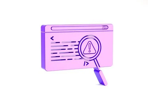 Purple System bug concept icon isolated on white background. Code bug concept 스톡 일러스트
