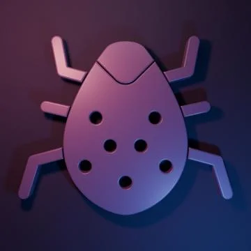 Purple System bug concept icon isolated on purple-blue background. Code bug.. 스톡 사진