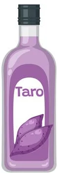 Purple Taro Beverage Bottle Vector Illustration Stock Illustration