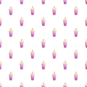 Purple taro bubble tea seamless pattern background Stock Illustration