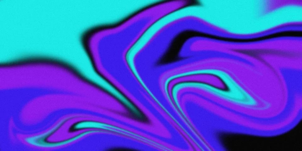 Purple Teal Abstract Gradient Background  Neon Fluid Wave Digital Art Stock Illustration