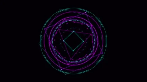 Purple Teal Magic Circle Loading Screen. Seamless Loop Background. Stock Footage 341348592