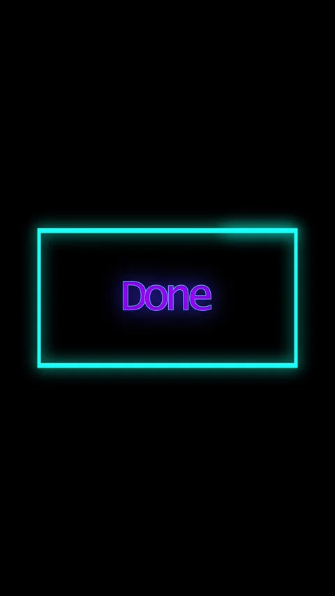 Purple teal neon frame animation text completion success glowing overlay mo.. Stock Footage 344285615