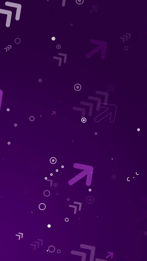 Purple Tech Pattern with Floating Arrows and Symbols. Vertical video. Stock Footage 327774296