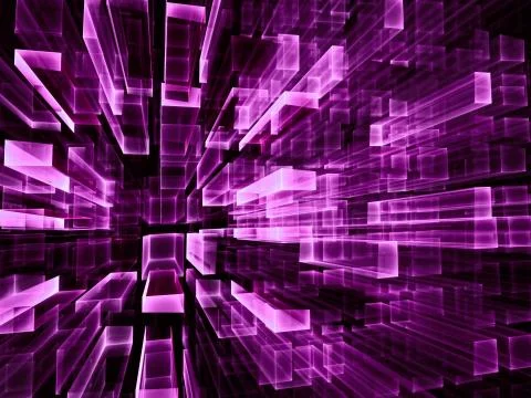 Purple technology geometric background - digitally generated ima Stock Illustration