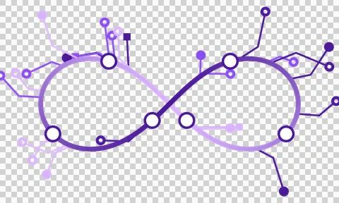 Purple technology infinity network transparent PNG design element Stock Photos