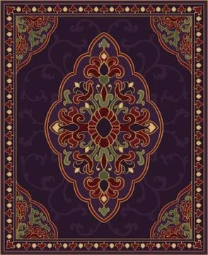Purple template for carpet. Stock Illustration
