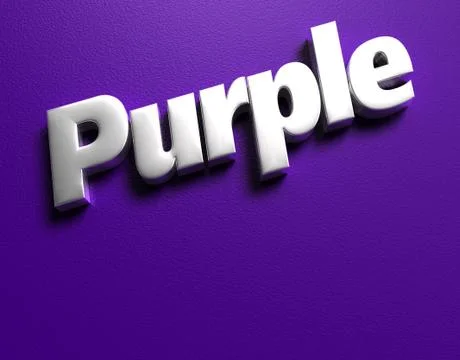 Purple text 3D illustration placed on the blue cement floor. Stock Illustration