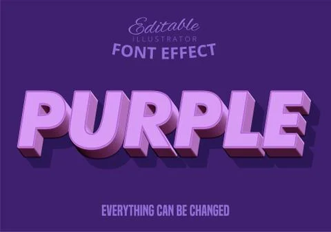 Purple text, editable text style Stock Illustration