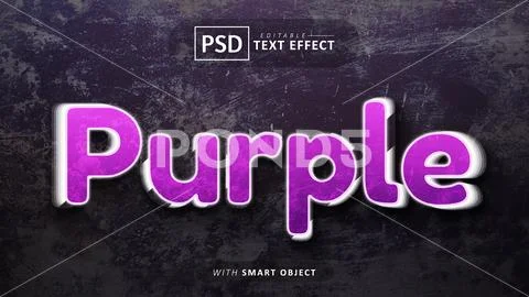 Purple text effect editable PSD Template