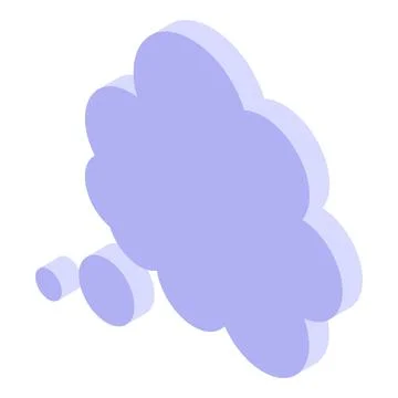 Purple thought bubble floating with smaller bubbles following behind Illustrazione stock