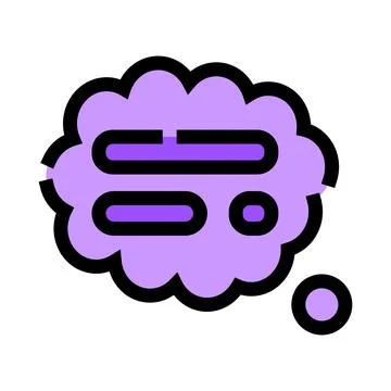 Purple thought bubble with text ideas Illustrazione stock