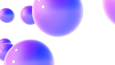 Purple three-dimensional spheres fly slowly on a white background. Abstract anim Stock-Footage 122524378