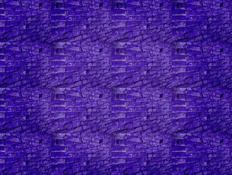 Purple Tiled Brick Wall Texture Pattern Background With Repeating Urban Gru.. Stock Photos