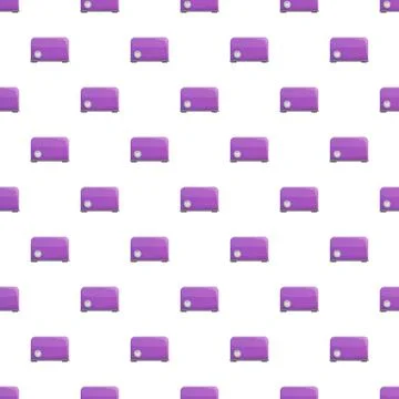 Purple toaster seamless pattern creating kitchen breakfast background Illustrazione stock