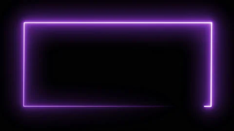 Purple tone changing cg animation neon square box frame glowing line Stock Footage 133644142