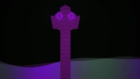 Purple tower on a hill at night. Stock Footage 337517358