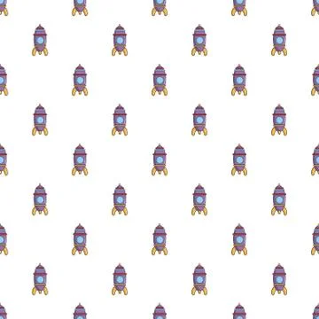 Purple toy rocket pattern Illustrazione stock