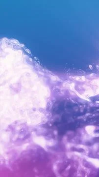 Purple translucent fluid cloud on a blue background, forming an abstract gl.. Stock Illustration