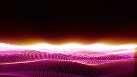 Purple trapcode mir wave flow digital abstract background isolated on black.. 스톡 일러스트