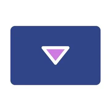 Purple Triangle on a Blue Rounded Rectangle Shape Stock Illustration