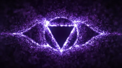 Purple triangle chakra animation in 3d Stock Footage 233763943