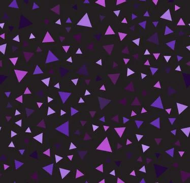 Purple triangle chaotic pattern. Seamless vector background Stock Illustration