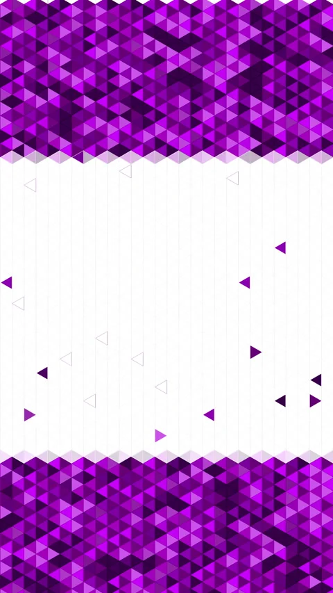 Purple triangle mosaic borders on white background. Vertical video. Video stock 330167607