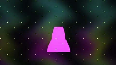 Purple triangle shape with white dots on starry background. Stock Footage 336255535