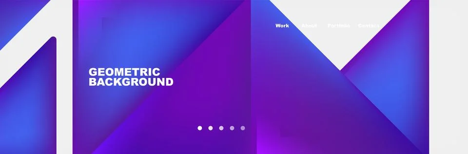 Purple triangle on violet rectangle with electric blue background Stock Illustration