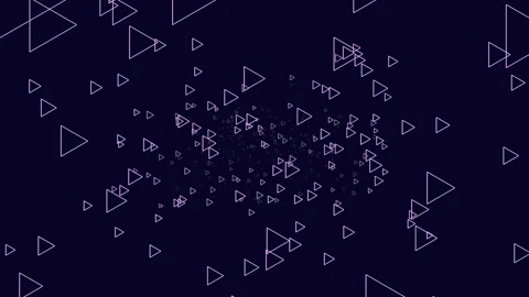 Purple triangles form captivating circular pattern on dark background Stock Footage 251945108
