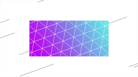 Purple triangles pattern with lines on white gradient Vídeo Stock 237442532