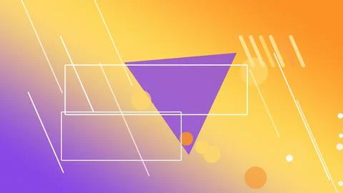 A purple triangular element is centered within layered outline frames on a .. Stock Illustration