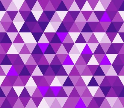 Purple triangular seamless pattern. Geometric vector background. Polygonal mo Stock Illustration