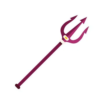 Purple trident devil pitchfork representing halloween celebration Stock Illustration