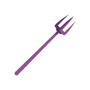 Purple trident pitchfork flat illustration vector design Stock Illustration