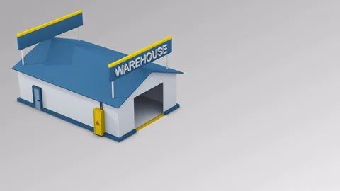 Purple Trucks Loading Goods at the Dock Warehouse Stock Footage 72064279