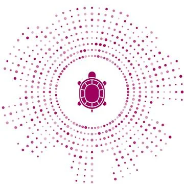 Purple Turtle icon isolated on white background. Abstract circle random dots イラスト素材