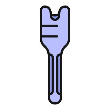Purple two pronged fork icon vector illustration Stock Illustration