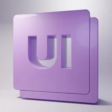 Purple UI or UX design icon isolated on grey background. Minimalism concept.. Illustrazione stock